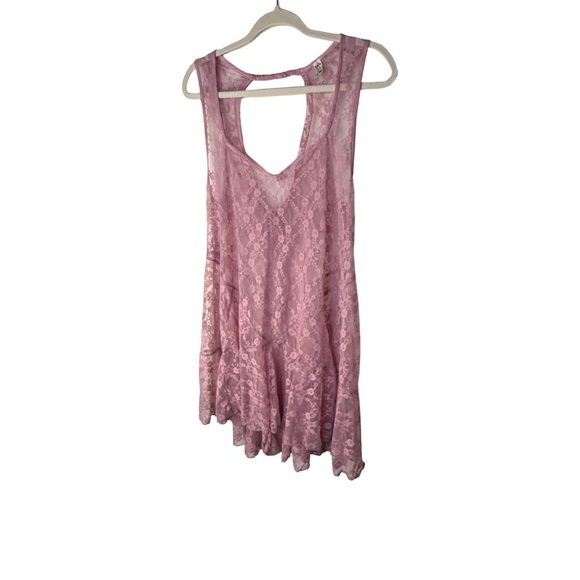 Intimately Free FP Lace Open Back Slip Dress Mauve Pink Sleeveless Size XS NWOT - Picture 3 of 9